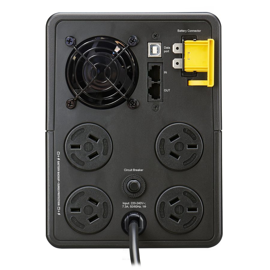 APC Back-UPS BX1600MI-AZ, rear panel with four Australian outlets